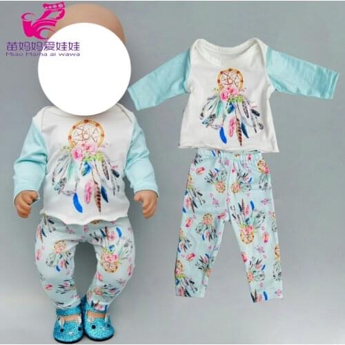 Doll clothes pants set fit for 43cm new born baby dolls clothes 18" american doll clothes pajama set children gift