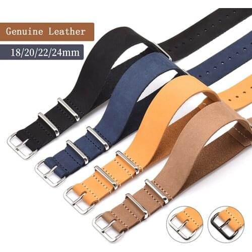 Leather Watch Band Strap Vintage Style Pin Buckled Leather Wristwatch 18 20 22 24mm Watch Accessories Bands Replacement
