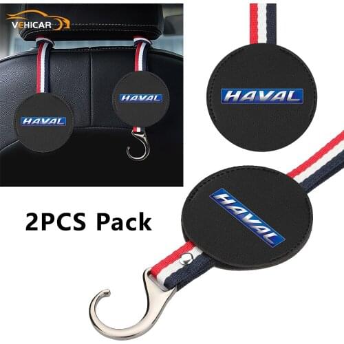 VEHICAR Car Hooks Universal 2Pcs Car Vehicle Back Seat Headrest Hanger For HAVAL Car SUV Handbag Clothes Coats Bags Organizer