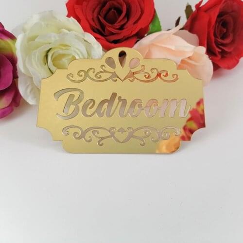 Laser Cut Bedroom Bathroom Toilet WC Door Sign Wall Sticker Signage Acrylic Mirror Indicator Home Decor New House Moving Gift