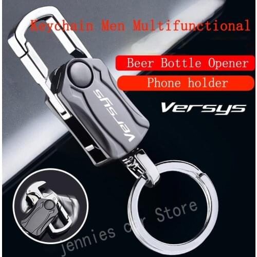 Multifunctional metal keychain key ring bottle opener for Kawasaki Versys 650 1000 X300 2019 2020 2021 motorcycle Accessories