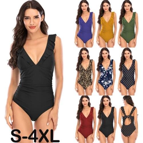 Women Swimsuit Swimwear Bikinis Bikini Set One-Piece Bodysuit Jumsuits Playsuits Sexy String Leopard Print Push Up Cup V Neck