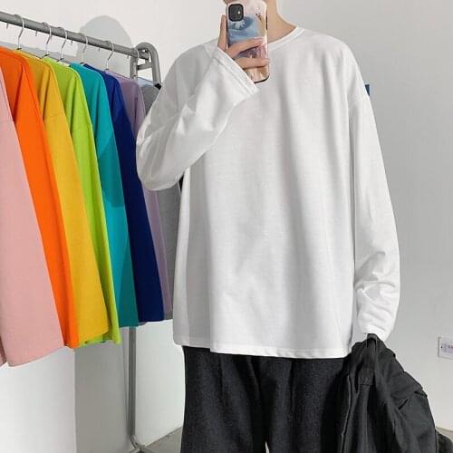 2021 Spring Autumn Long Sleeve T-shirts Men O-Neck Collar Long T Shirts Men Fashion Casual Comfortable Long T-Shirts Men