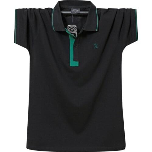 Summer new short-sleeved POLO shirt mens extra large size M-6XL business lapel mens Full Cotton large size Tee