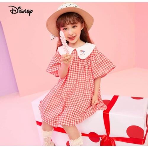 New Disney Dress Girl Summer Short Sleeve Princess Dress Skin Friendly Breathable Children Dress Fashion Kids Clothes Girl