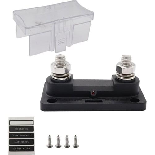 12-32V M10 fuse holder Bolt-on fuse holder with LED indicator light 300/350A fuse for Car Marine Boat RV Trike Truck Yacht Ship