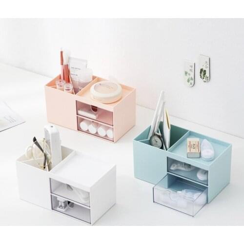 Plastic Makeup Organizer Jewelry Storage Box with Drawers Separate Desktop Finishing Box Office Supplies Cosmetic Storage Box