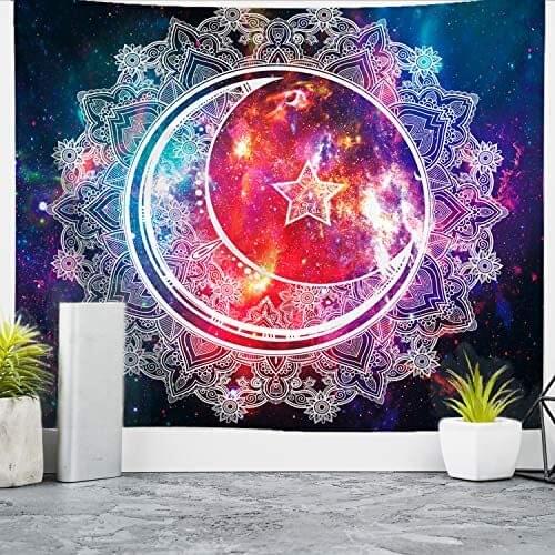 Psychedelic Tapestry Wall Hanging Mandala Tapestry Starry Sky Wall Tapestrys Wall Art Decoration for Bedroom Room Tapisserie