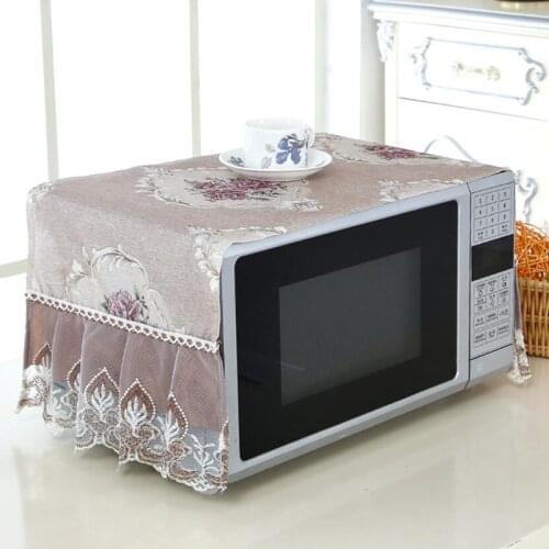 Dustproof Anti-oil Plaid Oven Covers Microwave Cover With Storage Bag Cloth Decal For Kitchen Home Decor
