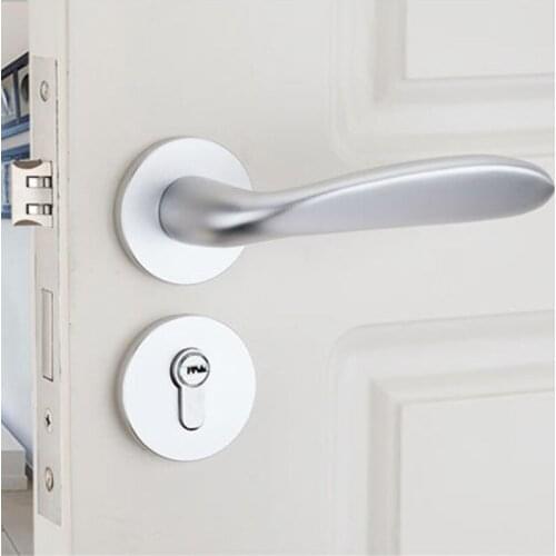 Indoor lockset alumina Split lock Solid wood locks white Space aluminum Handle door lock Bedroom No fading