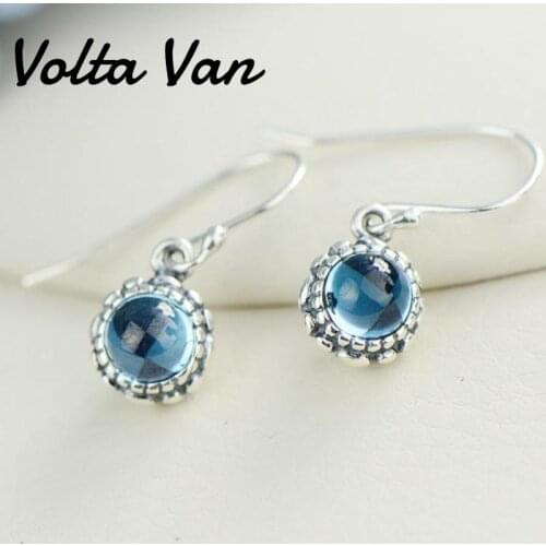 Volta Van Women Drop Earrings Topaz Pendientes Plata 925 Sterling Silver 2021 New Fine Jewelry Elegant Bud Fashion Earrings