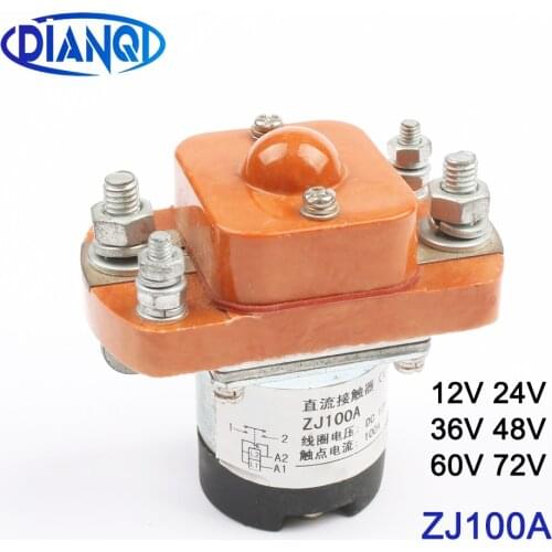 ZJ100A 1NO (normally open) 12V 24V 36V 48V 60V 72V 100A DC Contactor for motor forklift electromobile grab wehicle car winch