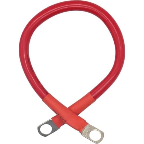 1 Foot 4 AWG Battery Cable Wire with 3/8 inch Ring Terminals Universal for Car Marine Boat ATV Lawn Mower