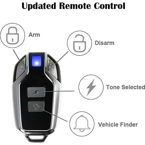 113Db Super Loud Wireless Motorcycle Bicycle Alarm Security Anti-Theft Alarm with Remote Control Waterproof Black