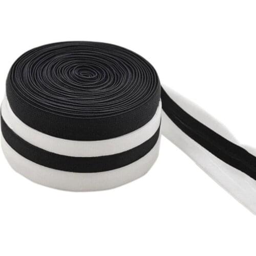 12mm White Black Elastic Ribbon Silicone Gripper Elastic Webbing Shoulder Strap Tape Bras DIY Handmade Non-slip Sewing Fabric