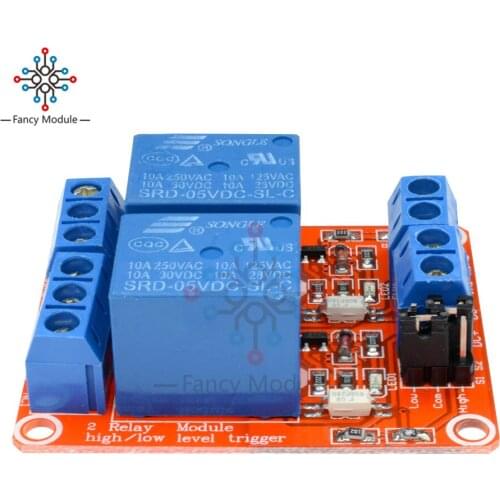 DC 2 Channel 5V Relay Module Board Shield with Optocoupler Support High and Low Level Trigger for Arduino development board