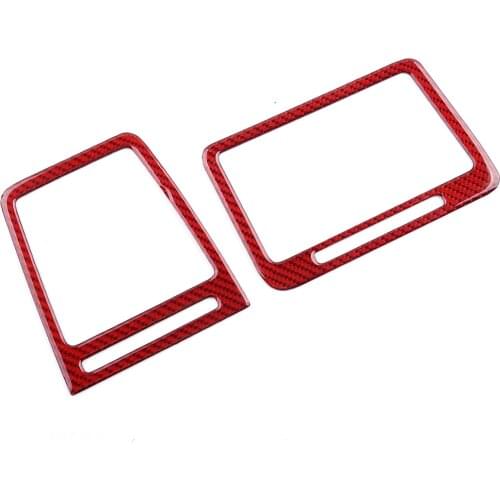 2Pcs Dashboard Air Vent Outlet Cover Trim Carbon Fiber Red Fit for Dodge Challenger 2008 2009 2010 2011 2012 2013 2014 LHD Only