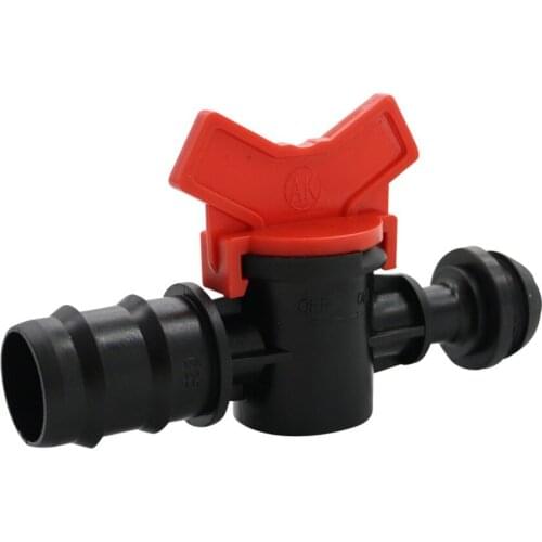 Drip irrigation Pipe Bypass valve Cranes Connector DN25 Pipe joint Greenhouse Garden Irrigation water switch fittings 20 Pcs