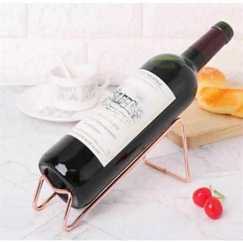 3 Colors Simple Electroplating Craft Wine Rack Stainless Steel Red Wine Beer Wine Holder Household Wine Bottle Rack Accessories