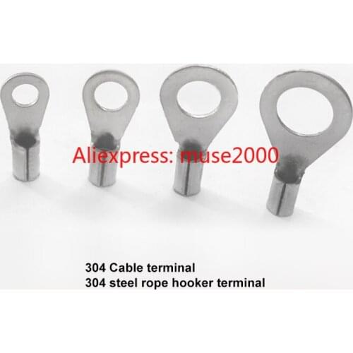 304 steel rope connector OT 1.5mm2 M3 M4 M5 M6 Crimping terminal High temperature twist wire rope terminal