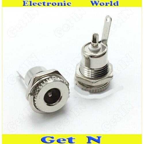 500pcsDC-099 5.5*2.1 High Current Full Metal DC Power Charging Socket with Screw Thread Charger Receptacle Female Connector