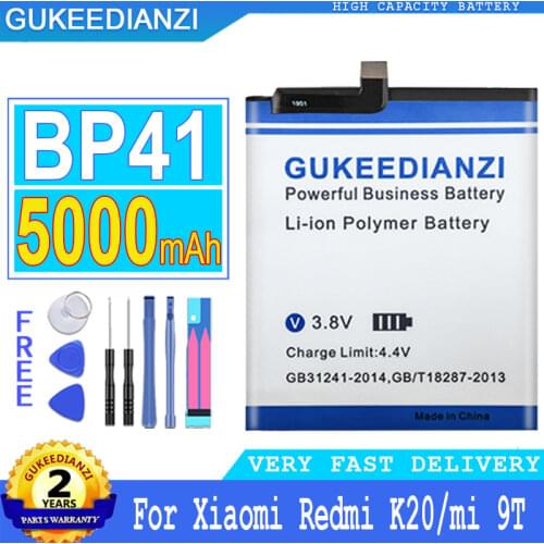 5000mAh GUKEEDIANZI Battery BP41 For Xiaomi Redmi K20 Mi 9T mi9T RedmiK20 Big Power Bateria