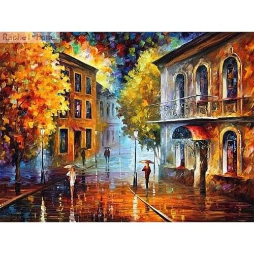 Diamond Embroidery Diy Diamond Painting Cross Stitch Kits Diamond Mosaic Rain in the stree Full Square Diamond Embroidery CS130