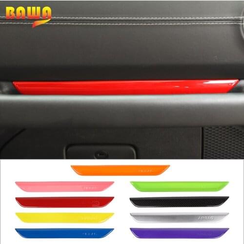 BAWA Car Passenger Side Door Handle Decoration Strip Protect Cover For Jeep Wrangler JL 2018 2019 2020 2021 Interior Parts