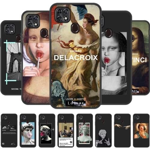 Art David Phone Case For ZTE Blade A7s 2020 Blade 20 V2020 Smart Vita Black Art Painting Monla Lisa Fundas For ZTE Axon 11 SE