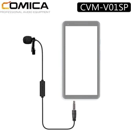 COMICA CVM-V01SP Clip-on Lavalier Microphone Omnidirectional Condenser Mic For 3.5mm TRRS Smartphones