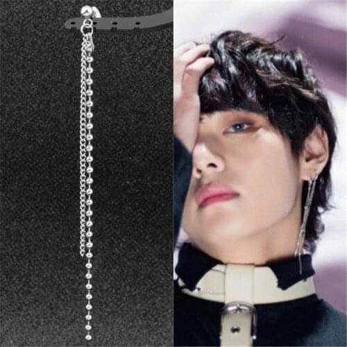 KPOP DNA Korean V popular JIN SUGA Jimin Earrings Bangtan Boys Chain Earring Long Tassel Earrings Fashion Jewelry women men