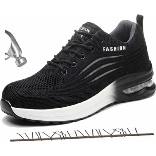 AIR Mesh Men Women Work Shoes Steel Toe Cap Safety Shoes Anti-smash Anti-puncture Indestructible Boots Designer Sneakers