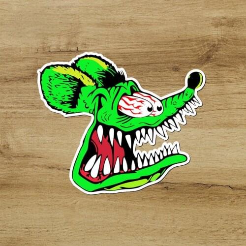 STICKY Rat Fink Anime Car Sticker Decal Decor Motorcycle Off-road Laptop Trunk Guitar PVC Vinyl Window Windshield Accessories