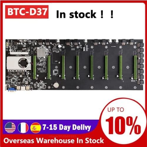 BTC D37 BTC-D37 Miner Motherboard Expandable port 8*PCIE 16X /4 * USB2.0 /DDR3 Sodimm Slot Support 1600mhz Low Power Consumption