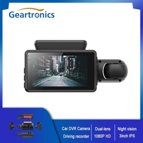 Mini 3inch IPS Screen Dual-Lens Car DVR Camera 150° Wide-Angle 1080P HD Night Vision Parking Monitor G-Sensor Driving Recorder