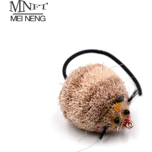 MNFT 1Pcs Fly Tying Hook Deer Hair Mouse with Weed Guard Hook #1/0 Fishing Fly Floating Rat Baits