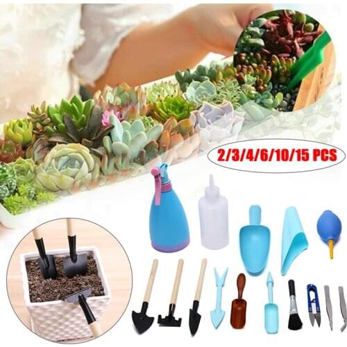 Multifunctionele Mini Tuingereedschap Hand Set Succulenten Watering Flessen Miniatuur Tuin Planten Emmer Schop Gereedschap