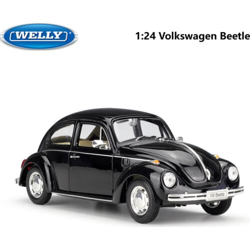 WELLY Diecast 1:24 Car Volkswagen Beetle Type 1 Classic Car Metal Alloy VW Model Car Toy Car For Kids Gift Decoration Collection
