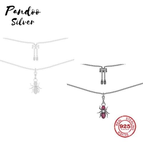 Fashion Charm Sterling Silver Copy 1:1 Copy, Adjustable Silver 'Ants' Necklace Women 2021 Jewelry Gift With Logo