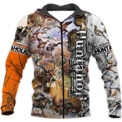 Hunting Legend 3D Print Graphic Hoodie Men 2021 Sweatshirt Streetwear Oversize Casual Zip Pullover Harajuku Hoodie Shirt Homme