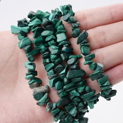 Irregular Natural Stone Beads Malachite Chip Gravel Bead for Jewelry Making DIY Bracelet Necklace Accessories 15 Inches/Strand