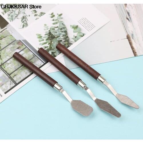 New 3pcs Professional Stainless Steel Artist Painting Palette Knife Kit Spatula Paint Art Craft Clay Tools