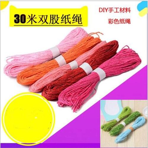 30M 2mm Wrapping Twine Rope DIY Twisted Paper Raffia Craft Favor Gift Thread Scrapbooks Invitation Flower Decoration 19 Colors