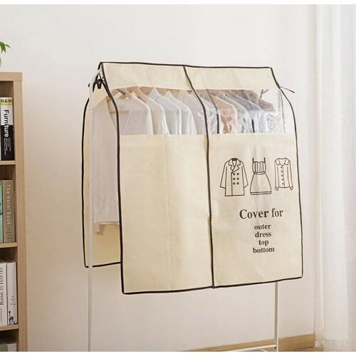 Wholesale Clothing Covers Dustproof Bag Cloth Cover Practical Home Wardrobe Storage Hanging Garment Suit Black Beige Gray