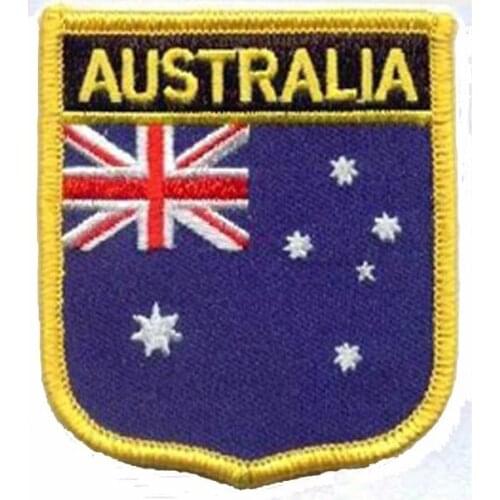 Australia Flag Patches/Embroidery Badges 3" Merrow Border and PVC Backing Welcome Custom Customer Design MOQ50pcs Free Shipping