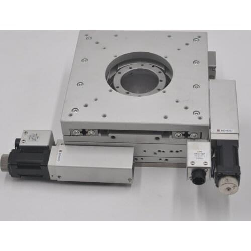 KOHZU 160 * 160mm worktable XY axis two-dimensional precision electric displacement fine-tuning sliding table aluminum alloy