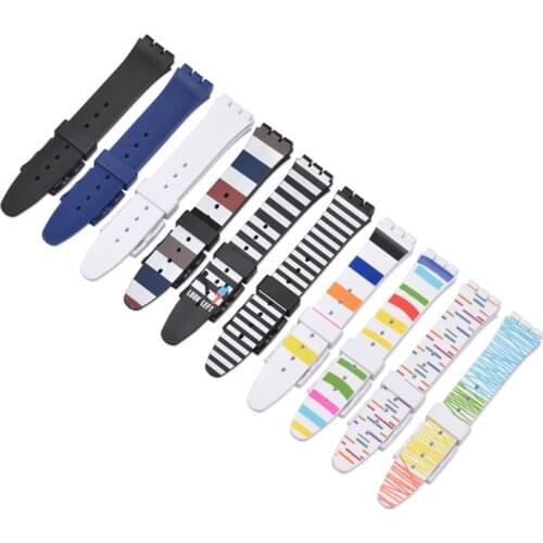 Watch Accessories for Swatch Strap Silicone Waterproof Watchband 16mm 17mm 19mm Watch Replacement Belts Wholesale Replacement