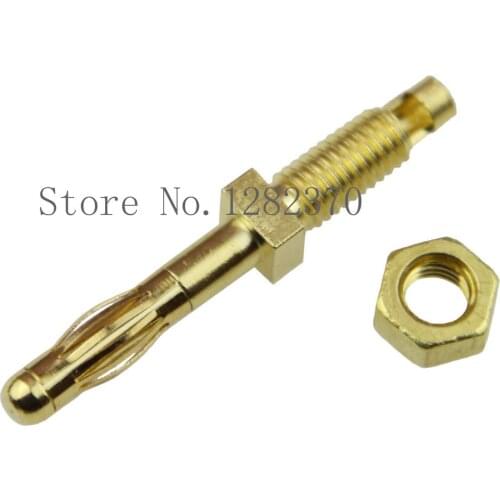[SA] BP4100 gold plated 4mm banana plugs non-insulated M5 threaded welded Uninsulated Plug --50pcs/lot