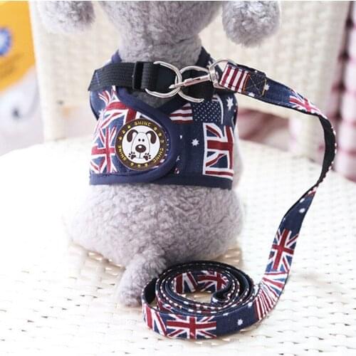 Dog Harness Pet Adjustable Cowboy Vest Walking Lead Leash for Puppy Polyester Leash Harness for Small Medium Dog Daily Walking
