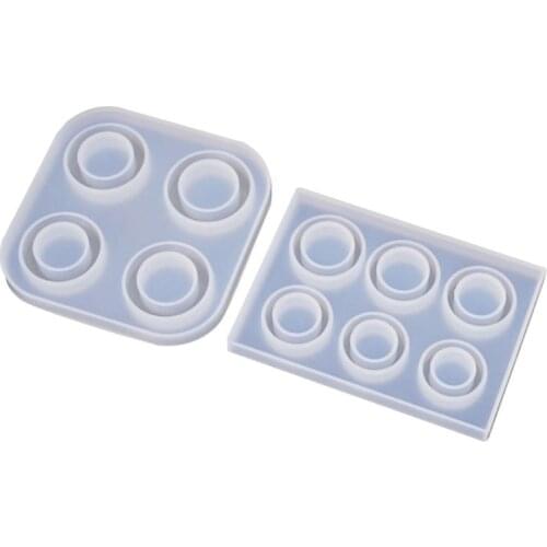 4/6 Grid DIY Handmade Rings Shape Silicone Epoxy Mold UV Resin Moulds Pendant Tools Jewelry Making Dried Flower Resin Decorati